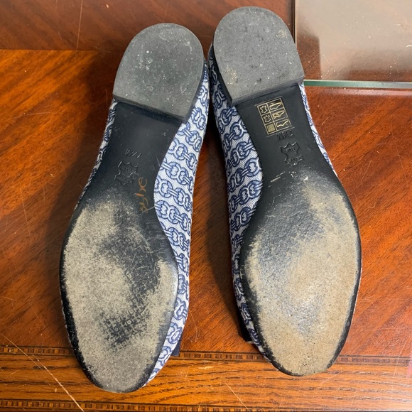 Tory Burch Link Print Textile Buckle Flats - Picture 7 of 12